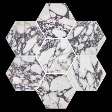 Picture of Elon Tile & Stone - Hexagon Mosaics 5 Bianco Violetta Honed