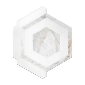 Picture of Elon Tile & Stone - Honeycomb Mosaics Bianco Oro White Thassos