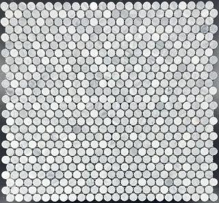 Picture of Elon Tile & Stone - 1 Rounds Mosaics Blue Mist Honed