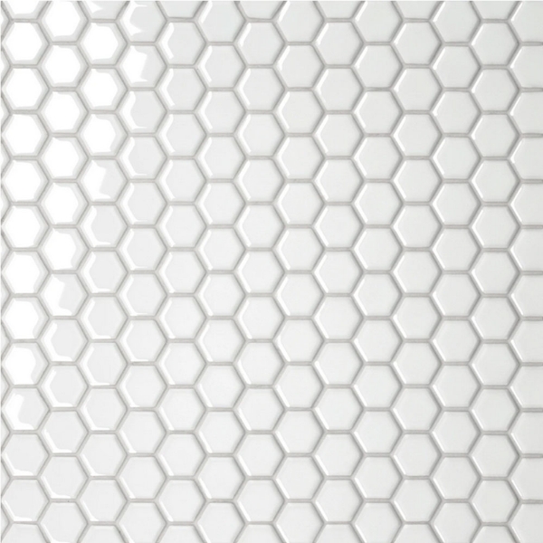 Picture of Bedrosians - Le Cafe Mosaic Hexagon 1 x 1 White Glossy
