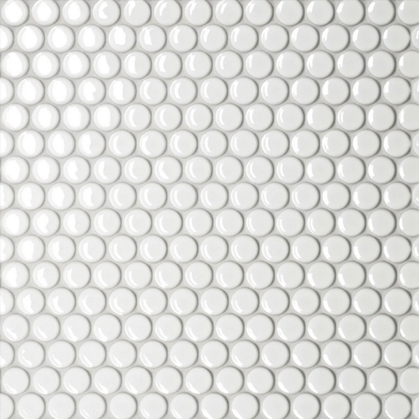 Picture of Bedrosians - Le Cafe Mosaic Penny Round White Glossy
