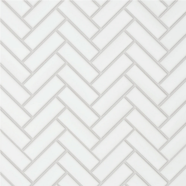 Picture of Bedrosians - Le Cafe Mosaic Herringbone White Matte