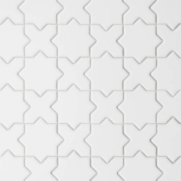 Picture of Bedrosians - Le Cafe Mosaic Cross & Star White Matte