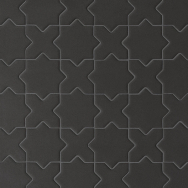 Picture of Bedrosians - Le Cafe Mosaic Cross & Star Black Matte