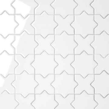Picture of Bedrosians - Le Cafe Mosaic Cross & Star White Glossy