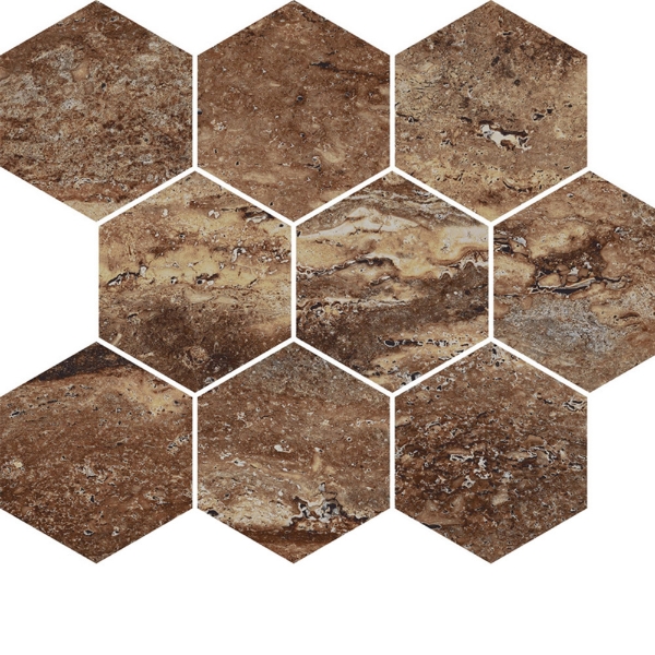 Picture of Milestone - Travertine Hexagon Mosaic Bold Polished