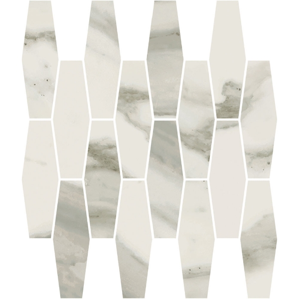 Picture of Happy Floors - Stratus Elongated Hexagon Mosaic Grigio Natural