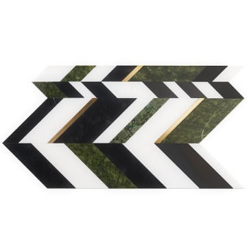 Picture of SOHO Studio Corp - Zayden Verde Jade - Nero Marquina White Thassos Dandong Green & Brass