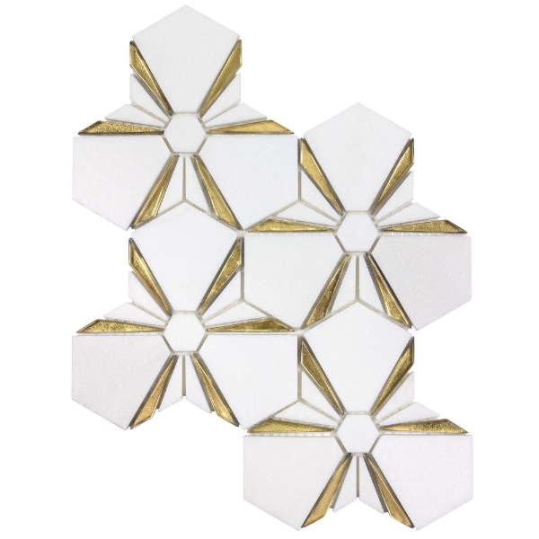 Picture of Anthology Tile - Dazzle Kaleidoscope Mosaic Kaleidoscope Gold