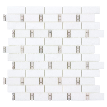 Picture of Anthology Tile - The Finish Line Dominos Mosaic Pale Beige Dominos