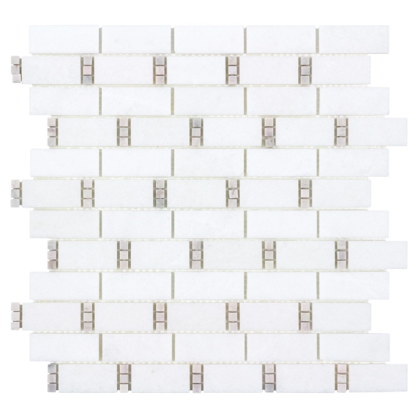 Picture of Anthology Tile - The Finish Line Dominos Mosaic Pale Beige Dominos