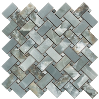 Picture of MiR Mosaic - Imperial Basketweave Mosaic Onyx Green