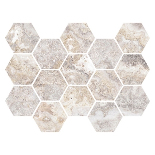 Picture of MiR Mosaic - Imperial Hexagon Mosaic Ridge White