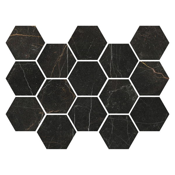Picture of MiR Mosaic - Imperial Hexagon Mosaic Gold Nero