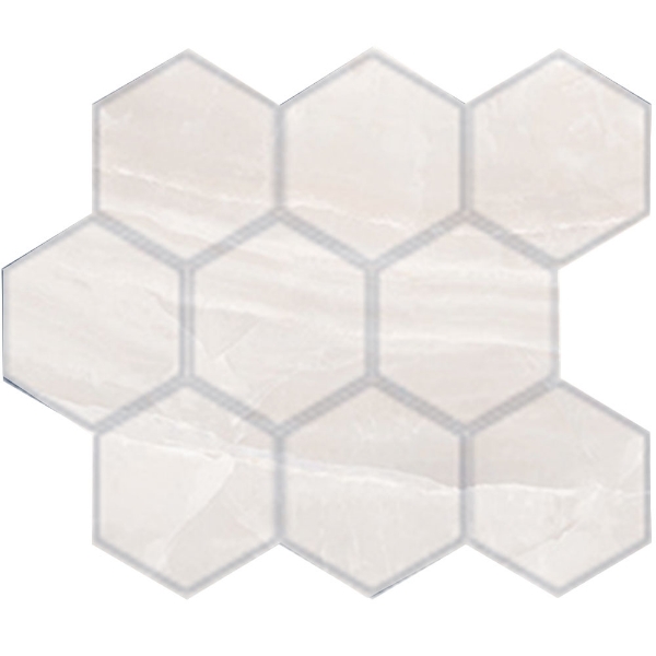 Picture of American Wonder Porcelain - Era Hexagon Mosaic Elegant White Polished