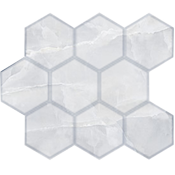 Picture of American Wonder Porcelain - Era Hexagon Mosaic Mystic Gray Matte