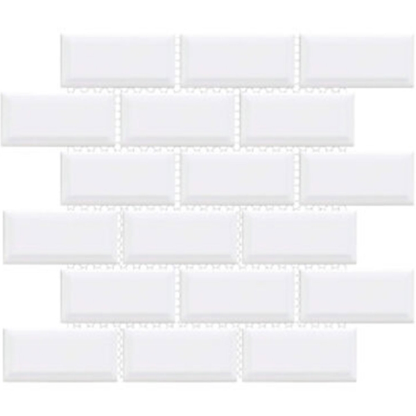 Picture of Happy Floors - Artisan Brick Flat and Beveled Mosaic White Beveled