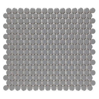 Picture of Anthology Tile - Porcelart Penny Round Grey Glossy