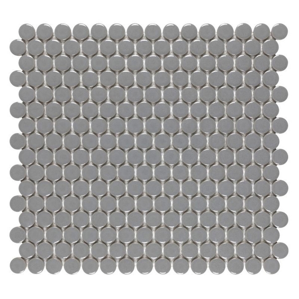 Picture of Anthology Tile - Porcelart Penny Round Grey Glossy