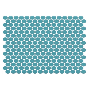 Picture of American Olean - Unglazed ColorBody Mosaic Penny Round Solids Peacock Blue