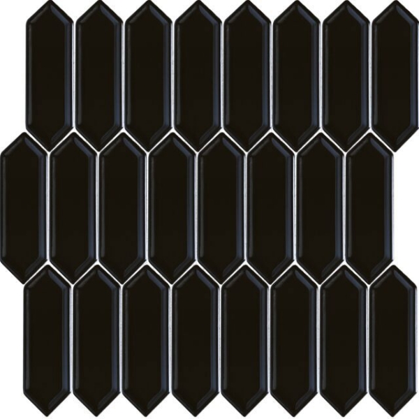 Picture of Happy Floors - Artisan Ceramic Picket Mosaic Black