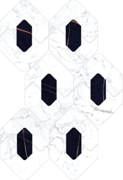 Picture of Happy Floors - Kobe Legend Mosaic Statuarietto Natural