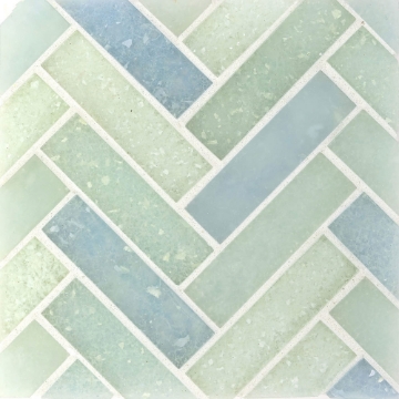 Picture of Ceramica Etc - Liquid Glass Herringbone Carribean Blend