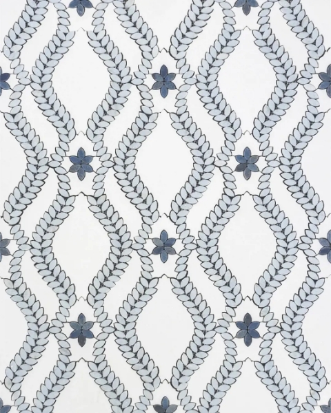 Picture of Elon Tile & Stone - Lilia Waterjet Blue Celeste & Azul Macauba Mosaic Polished