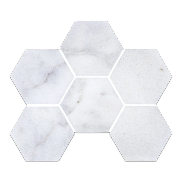Picture of Elon Tile & Stone - Hexagon 4 Glacial White