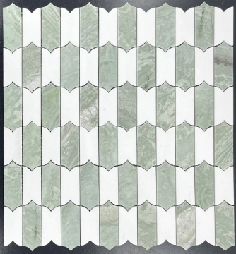 Picture of Elon Tile & Stone - Regalia Mosaics Emerald Green White Thassos