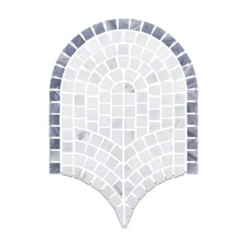 Picture of Elon Tile & Stone - Curvosa Mosaics Pearl White Bardiglio Nuvolato Honed