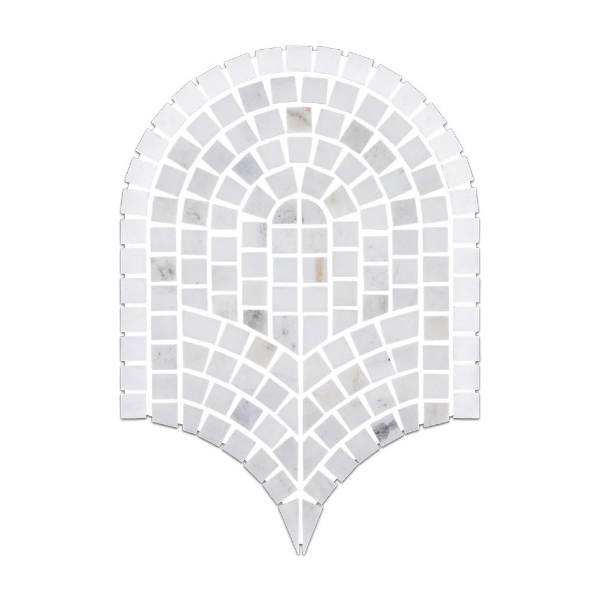 Picture of Elon Tile & Stone - Curvosa Mosaics Bianco Oro White Thassos Honed