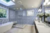 Picture of Elon Tile & Stone - Curvosa Mosaics Azul Macauba White Thassos Honed