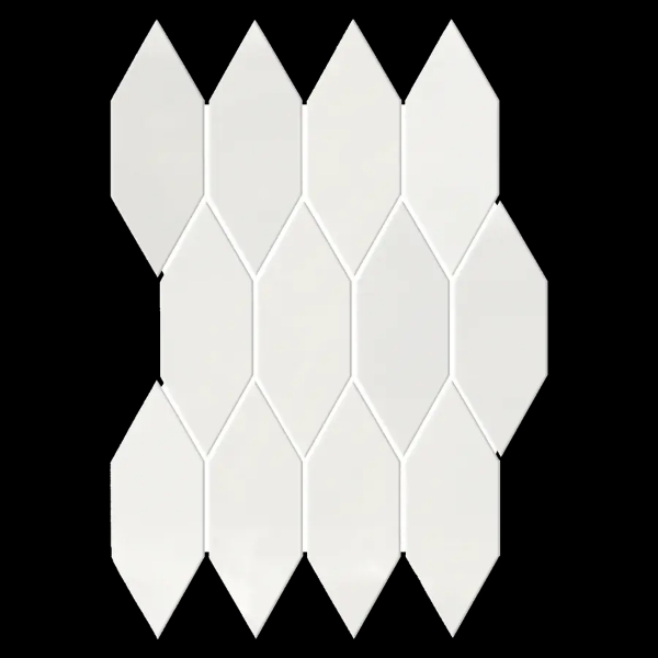 Picture of Elon Tile & Stone - Lagos 2 x 6 Picket Mosaic Bone Picket Glossy