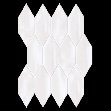 Picture of Elon Tile & Stone - Lagos 2 x 6 Picket Mosaic White Picket Glossy