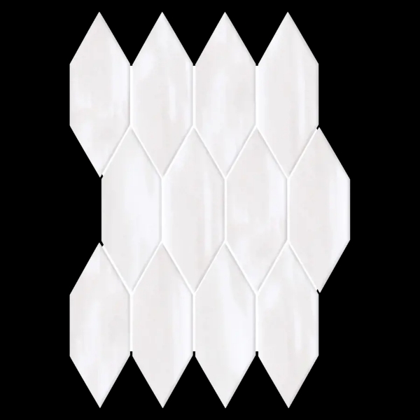 Picture of Elon Tile & Stone - Lagos 2 x 6 Picket Mosaic White Picket Glossy