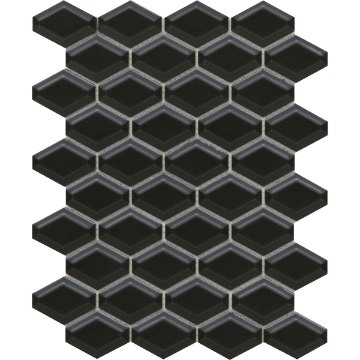 Picture of Emser Tile - Catch Mosaic Beveled Hexagon Black