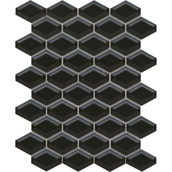 Picture of Emser Tile - Catch Mosaic Beveled Hexagon Black