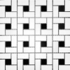 Picture of Roca - CC Mosaics Snow White Black Matte Pinwheel