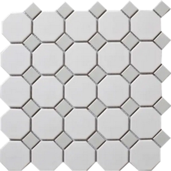 Picture of Roca - CC Mosaics Snow White Gray Octagon
