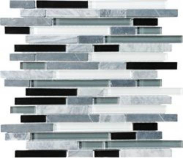 Picture of Chesapeake Flooring - Mosaics Linear Blend Midnight Glass Stone