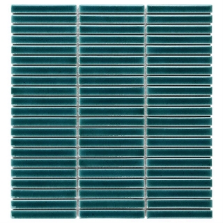 Picture of SOHO Studio Corp - Motek Tri Stacked Mosaic Polished Teal Crackled