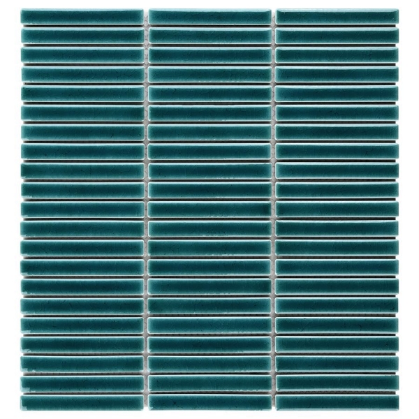 Picture of SOHO Studio Corp - Motek Tri Stacked Mosaic Polished Teal Crackled