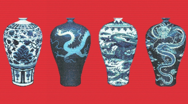 Picture of Bisazza Mosaico - Decori 10 - Blue Vases Blue Vases