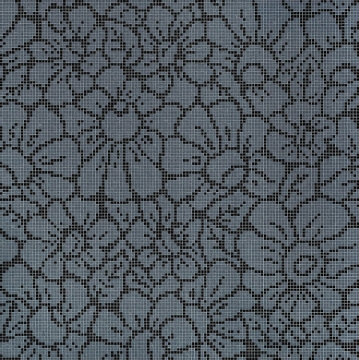 Picture of Bisazza Mosaico - Decori 10 - Graphic Flowers Black