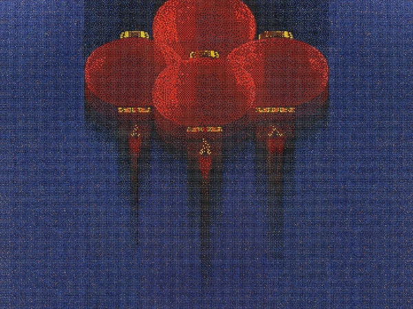 Picture of Bisazza Mosaico - Decori 10 - Lanterns Blue