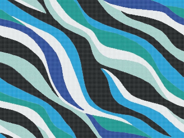 Picture of Bisazza Mosaico - Decori 20 - Onde Onde 20 Blu