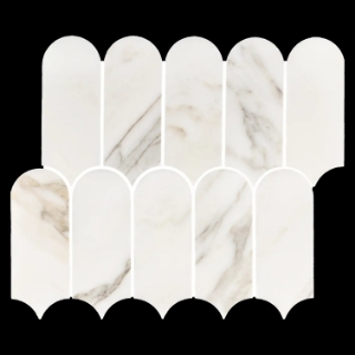 Picture of Elon Tile & Stone - Wave Mosaics Calacatta Gold Honed