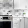 Picture of Elon Tile & Stone - Wave Mosaics White Thassos Bardiglio Nuvolato Pearl White Honed
