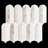 Picture of Elon Tile & Stone - Wave Mosaics White Thassos Crema Marfil Bianco Oro Honed